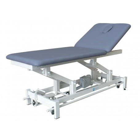 TABLE DE MASSAGE ELECTRIQUE BIPLAN avec barres périphériques et roulettes escamotables