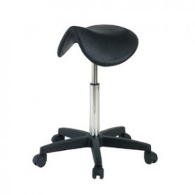 TABOURET PONY SUR ROULETTES ECO - NOIR