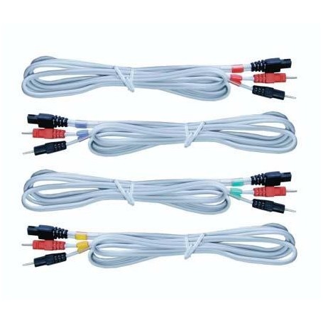 CABLES 2 fiches banane 2 mm mâle 6 pôles - Jeu de 4